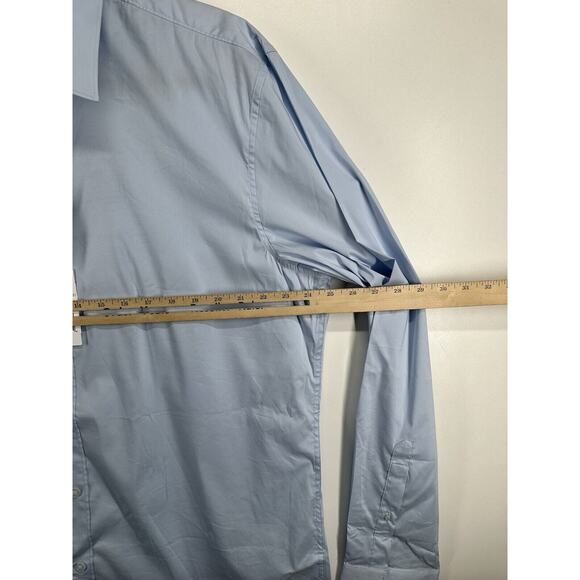 CR7 Cristiano Ronaldo Slim Fit Button Up Light Blue Dress Shirt Size 2XL XXL - Picture 5 of 9